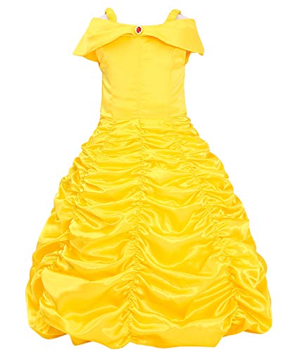 Le SSara Princesa de Las niñas de Navidad Disfraces Cosplay Vestido de Mariposa (90, E39-yellow)