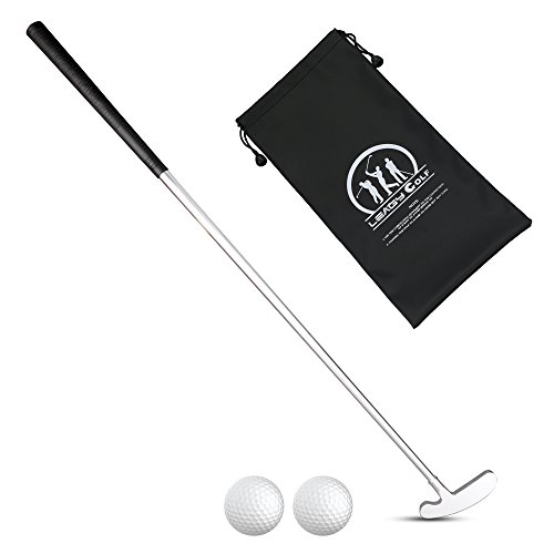 LEAGY Putter para golfistas diestros o zurdos, 2 pelotas de golf blancas y 4 piezas de aleación de zinc blanco y bolsas de golf portátiles de color negro, Left and Right LEAGY Putter para golfistas diestros o zurdos, 2 pelotas de golf blancas y 4 piezas de aleación de zinc blanco y bolsas de golf portátiles de color negro, Left and Right