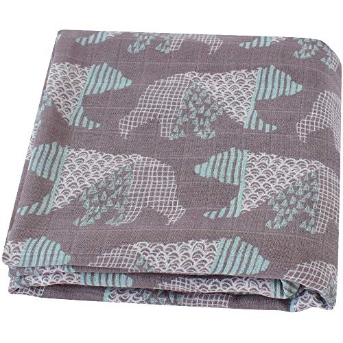 Lebze Muselinas Manta Bebé, Algodón Bambú 120x120 Muselina,"Diente de Oso" Bambú Manta Bebé Chica o Baby Boy Mantas Swaddle