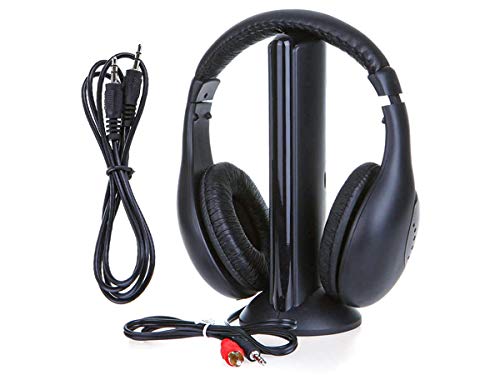 LEDLUX VH3656 - Auriculares inalámbricos 5 en 1 para TV PC FM Radio Reproductor MP3 CD DVD