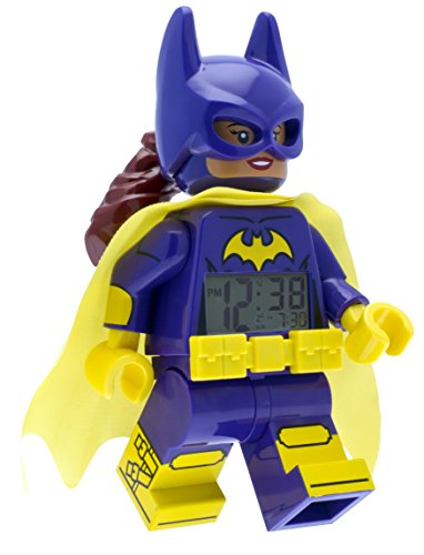 Lego Batman Movie 9009334 Batgirl Kids Minifigure Alarm Clock | Purple/Yellow | Plastic | 9.5 Inches Tall | LCD Display | Boy Girl | Official