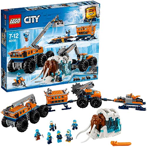 LEGO City - Ártico Base Móvil de Exploración, Juguete Creativo de Construcción con Camión y Moto de Nieve para Niños y Niñas de 7 a 12 Años, Incluye Minifiguras y Mamut (60195)