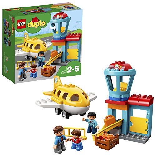 LEGO DUPLO - Town Aeropuerto, Juguete de Construcción de Preescolar para Niños y Niñas de 2 a 5 Años con Avión y Torre de Control (10871)