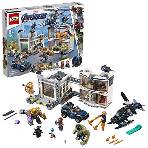 LEGO Super Heroes - Batalla en el Complejo de los Vengadores, Juguete de Construcción de Avengers, Incluye Helicóptero y Todoterreno (76131)