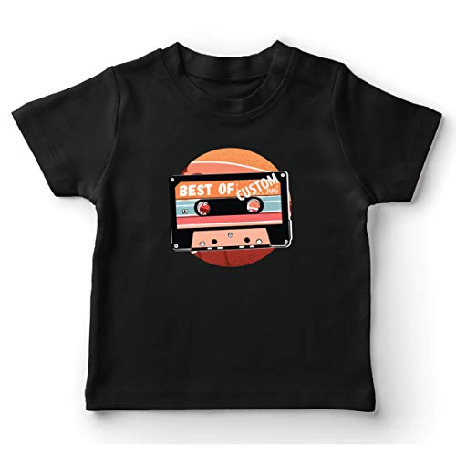 lepni.me Camiseta para Niño/Niña Cassette Antiguo Lo Mejor del año 80, 90, 70 (3-4 Years Negro Multicolor)