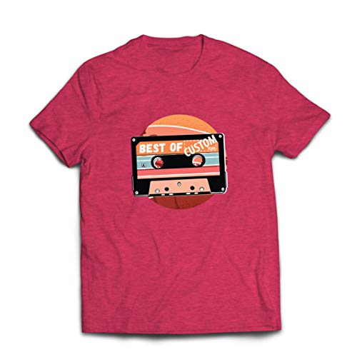 lepni.me Camisetas Hombre Cassette Antiguo Lo Mejor del año 80, 90, 70 (XX-Large Brezo Rojo Multicolor)