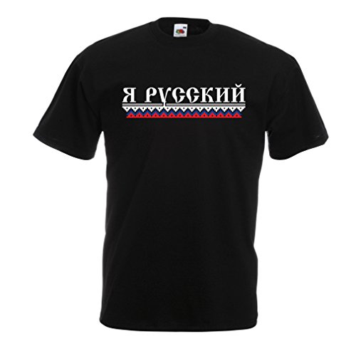 lepni.me Camisetas Hombre Soy Ruso, Amo Rusia (XX-Large Negro Multicolor)