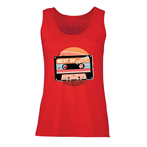 lepni.me Camisetas sin Mangas para Mujer Cassette Antiguo Lo Mejor del año 80, 90, 70 (XX-Large Rojo Multicolor)