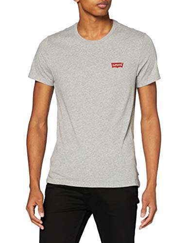 Levi's 2Pk Crewneck Graphic Camiseta, 2 Pack Hm White/Mid Tone Grey Heather, L para Hombre