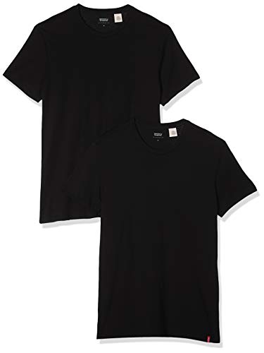 Levi's Slim 2Pk Crewneck 1 Camiseta, Two-Pack tee Black + Black, L 2 para Hombre Levi's Slim 2Pk Crewneck 1 Camiseta, Two-Pack tee Black + Black, L 2 para Hombre