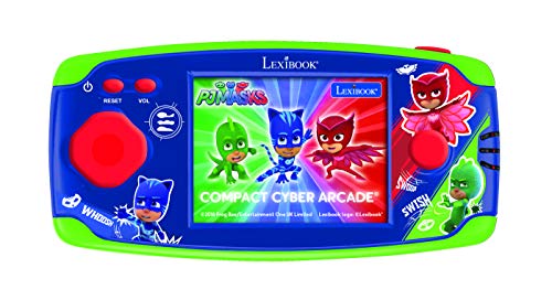 LEXIBOOK- PJ Masks Gatuno Compact Cyber Arcade Consola portátil, 150 Juegos, LCD, con Pilas, Verde/Rojo