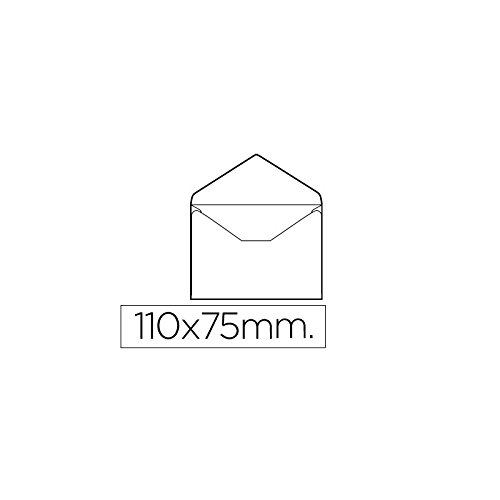 Liderpapel SB03 - Pack de 100 sobres tarjeta de visita, 70 x 110 mm, color blanco
