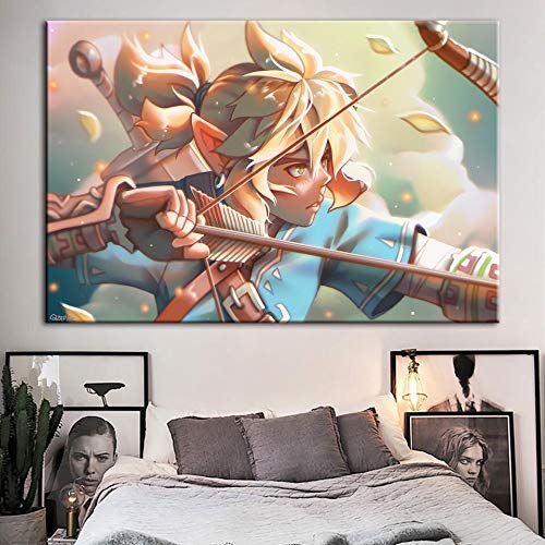 Lienzo de arte de pared, impresiones en HD, la leyenda de Zelda, póster, papel de juego para dormitorio, marco de imágenes modulares, pintura de decoración del hogar 80x150cm