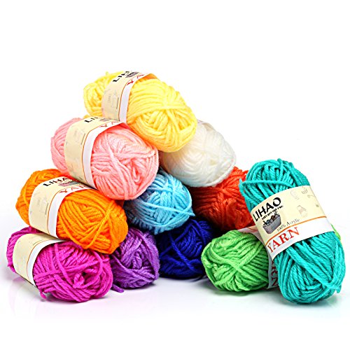 LIHAO Lanas para Tejer Ovillos de Lana Estambres Acrílicos (12 Colores) LIHAO Lanas para Tejer Ovillos de Lana Estambres Acrílicos (12 Colores)