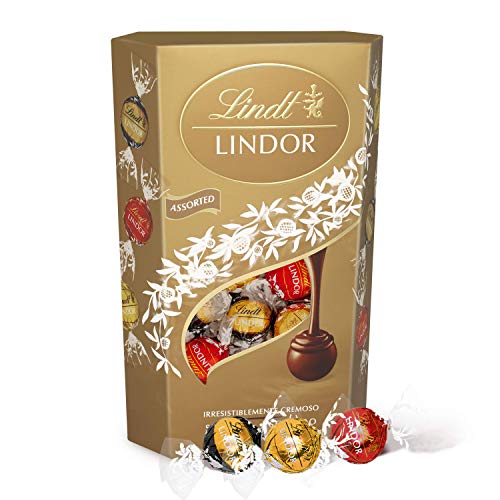 Lindt Lindor Surtido de Bombones de Chocolate - Aprox. 26-27 Bombones, 337 g (incluye Bombones de Chocolate con Leche, Blanco y Negro)
