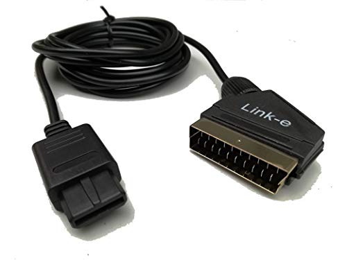 Link-e : RGB SCART cable de conexión de 3 metros con contacto dorado para la consola de juegos Super Nintendo SNES, Gamecube y Nintendo 64 N64