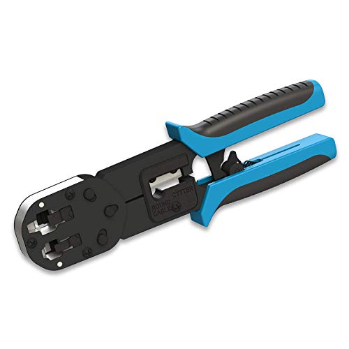 LINKUP - Cat6 Easy Crimp and Trim Hand Tool Crimper for Easy Pass Thru Plugs | RJ45, RJ12 & RJ11 Ethernet LAN Internet Patch Cord Crimping and Trimming Tool