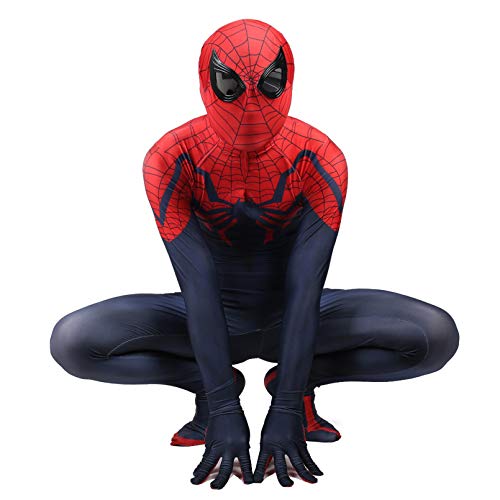LINLIN Spiderman Cosplay Disfraces niños niños impresión 3D Mono de Halloween Carnaval superhéroe Traje de Lujo de Lujo para Fiesta Onesies,Red- Adult XXXL 180~185cm