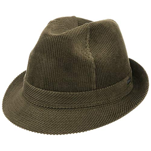 Lipodo Sombrero de Pana Molinar Hombre - Trilby con cordón Verano/Invierno - 56 cm Verde Oliva