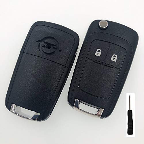 Llave remota de 2 Botones en Blanco para Opel Vauxhall Zafira Astra Insignia Holden Flip Car Key Shell Cover Fob Case con Tornillo