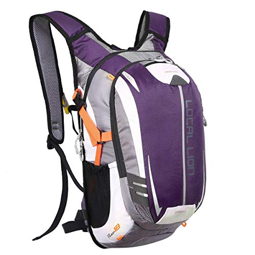 Local Lion 18L Mochila de Hidratación Ciclismo de Deportes al Aire Libre de Senderismo Excursion Multifuncional Nylon para Unisex Color Púrpura