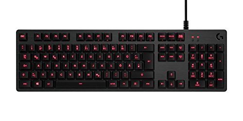 Logitech G413 Teclado Gaming Mecánico, Teclas Retroiluminadas, Teclas Romer-G Táctil, Aleación de Aluminio 5052, Personalizable, Conexión de Paso de USB, Disposición QWERTZ Alemán, Carbón