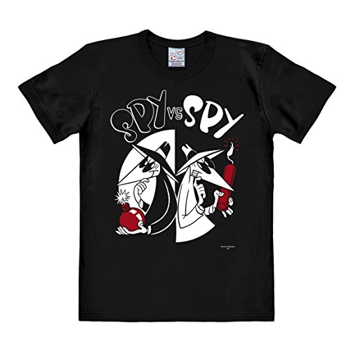 Logoshirt La Revista Mad - Spy vs Spy - La Bomba y la Dinamita Camiseta - Negro - Diseño Original con Licencia, Talla XL