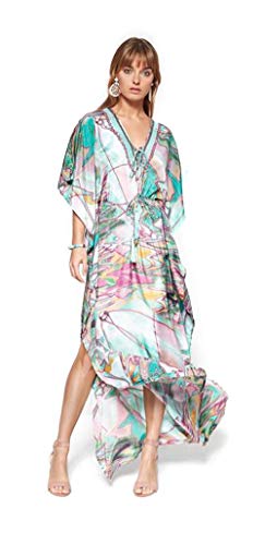 Lola Casademunt Vestido De Mujer Largo Fiesta Kaftan Verano Estampado Cuello V Elegante Moda Playa Tunica Boda Ligero Original Kimonos Pareos Talla S/M Lola Casademunt Vestido De Mujer Largo Fiesta Kaftan Verano Estampado Cuello V Elegante Moda Playa Tunica Boda Ligero Original Kimonos Pareos Talla S/M