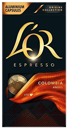 L'OR Espresso Café Colombia Intensidad 8 – Cápsulas de Aluminio Compatibles con Máquinas Nespresso (R)* - 10 paquetes de 10 cápsulas (100 bebidas)