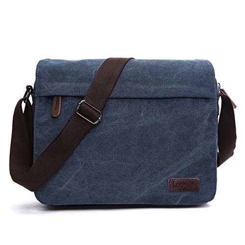 LOSMILE Bolsos Bandolera de Hombres, Bolso de Hombro de Lona, Bolsas Mensajero para portátiles, Bolsas Escolares, Trabajo y Escuela. (L-Azul) LOSMILE Bolsos Bandolera de Hombres, Bolso de Hombro de Lona, Bolsas Mensajero para portátiles, Bolsas Escolares, Trabajo y Escuela. (L-Azul)