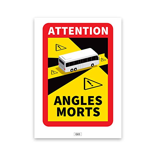 Lote 5 Vinilos Pegatinas Especial Camión · Atención Ángulo muerto / Angles Morts - Medida 17x25cm Lote 5 Vinilos Pegatinas Especial Camión · Atención Ángulo muerto / Angles Morts - Medida 17x25cm