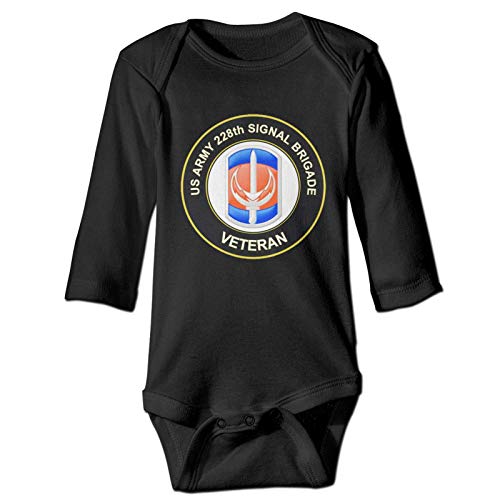 Lsjuee US Army 228th Signal Brigade Veteran Baby Body a Maniche Lunghe Tutina a Maniche Lunghe accogliente