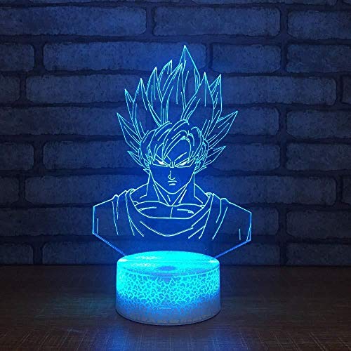 Luces de noche LED 3D Seven Dragon Ball Goku Vision Lámpara de mesa 3D Luz de noche LED Iluminación de base táctil de acrílico colorida