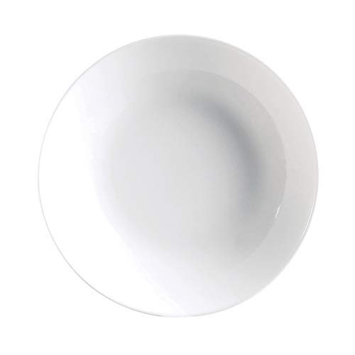 Luminarc Diwali Set 6 Platos Hondos sin ala de Vidrio Opal Extra Resistente 20cm, Blanco Luminarc Diwali Set 6 Platos Hondos sin ala de Vidrio Opal Extra Resistente 20cm, Blanco