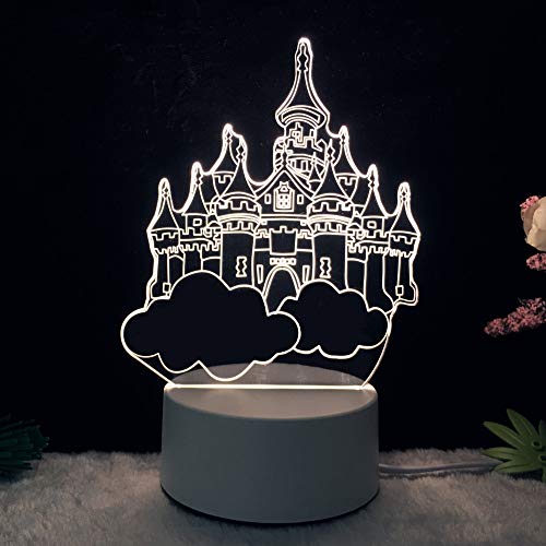 Luz de Noche 3D lámpara de Mesa estéreo led elk Tower Dormitorio Luna Dibujos Animados nórdicos Luces Creativas Sky City 4