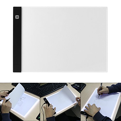 Luz LED, tablero de la plantilla de arte A4 Cuadro de luz Rastreo Mesa de dibujo Interruptor táctil Brillo ajustable Luz LED, tablero de la plantilla de arte A4 Cuadro de luz Rastreo Mesa de dibujo Interruptor táctil Brillo ajustable