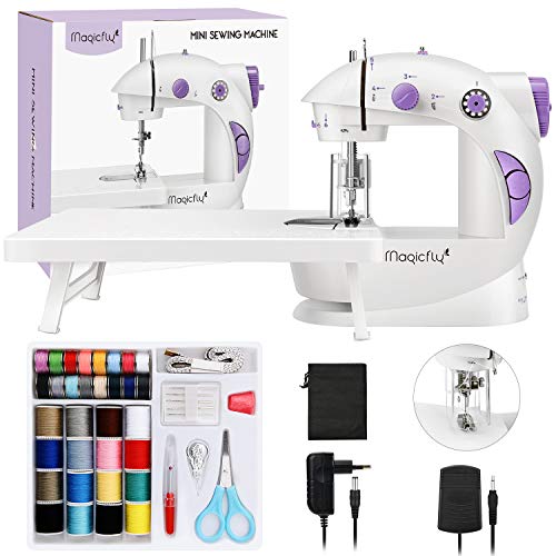 Magicfly Mini Máquina de Coser Para Principiantes, Máquina de coser Portátil de Doble Velocidad con Mesa de Extensión, luz, kit de Costura Para el Hogar Viajes Magicfly Mini Máquina de Coser Para Principiantes, Máquina de coser Portátil de Doble Velocidad con Mesa de Extensión, luz, kit de Costura Para el Hogar Viajes