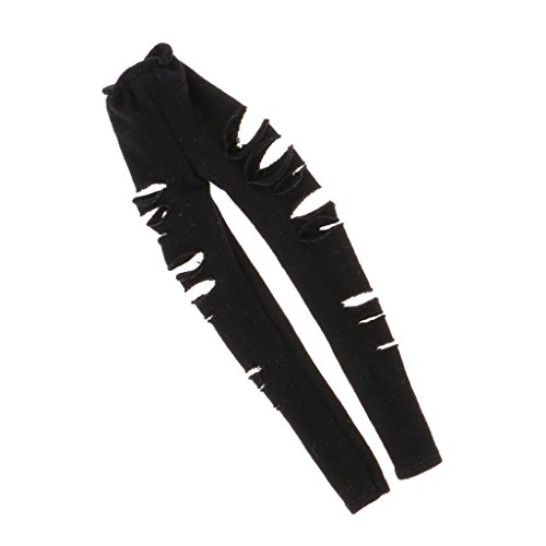 MagiDeal Casual Pantalones Desgastados Ropa para 12 Pulgadas Muñeca de Blythe - Negro