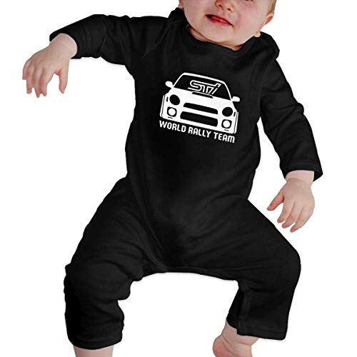 maichengxuan Mameluco Bebé World Rally Team Racing Pijama de Algodón Mameluco Niñas Niños Pelele Mono Manga Larga Trajes Newborn Black