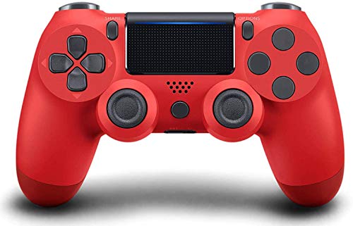 Mando PS4,Inalámbrico Gamepad,Mando Inalámbrico Vibración Doble/3D Sensores de Movimiento/Panel Multitáctil/3.5mm Puerto Audio,Bluetooth Gamepad Controlador para PS4/PS3/PS5/PC/Laptop (rojo)