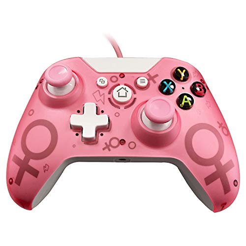 Mando Xbox One con Cable, Joystick Xbox One USB Wired Gamepad para Windows Vista/XP/7/8/10, Microsoft Xbox One S, Xbox One X/Xbox Series x Controller, PC Joypad(Rosa)