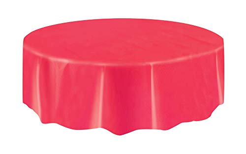 Mantel de Plástico Redondo - 2,13 m - Rojo