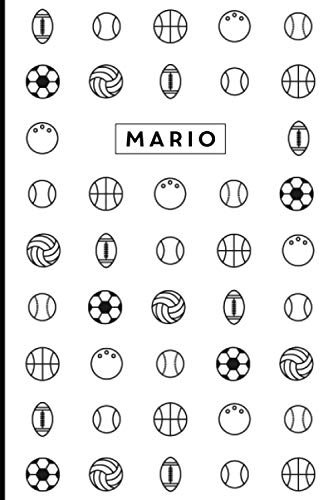 Mario: Personalized Sports Design Journal and Diary Notebook, Medium Ruled, 100 pages, Gift for Dad, Son, Boy, His Birthday, Christmas, Father's Day