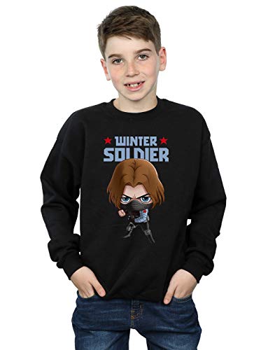 Marvel Niños Winter Soldier Bucky Toon Camisa De Entrenamiento Negro 3-4 Years
