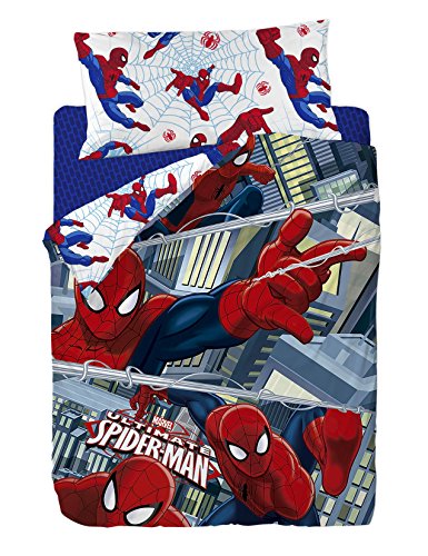 Marvel Spiderman Funda nórdica, Algodón-Poliéster, Multicolor, Cama 80/95 (Twin), 200.0x90.0x25.0 cm, 3 Unidades