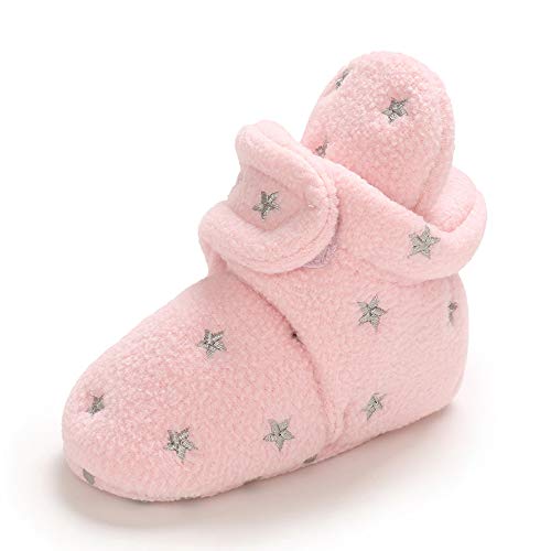 MASOCIO Botas Bebe Niño Niña Invierno Botines Botitas Bebé Recién Nacido Zapatillas Casa Zapatos Primeros Pasos Calentar Rosa Talla 19 6-12 Meses