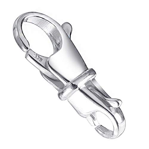 MATERIA 925 plata mosquetón de - 10 x 23 mm para cambiar de mosquetón doble para abalorios pulseras/cadenas #1115 MATERIA 925 plata mosquetón de - 10 x 23 mm para cambiar de mosquetón doble para abalorios pulseras/cadenas #1115