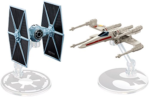 Mattel Hot Wheels Star Wars Rogue One Tie Fighter Blue vs. X-Wing Red 2 Wings Open Vehicle (2 Pack)