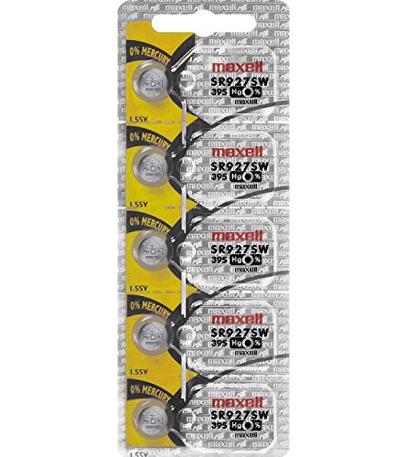 Maxell Sr927 Sw - 395 - Batería de Óxido de Plata 1.55V - Pack de 10 Unidades Maxell Sr927 Sw - 395 - Batería de Óxido de Plata 1.55V - Pack de 10 Unidades
