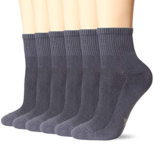 +MD 6 pares de calcetines deportivos Calcetines deportivos unisex Calcetines deportivos transpirables para practicar fitness, tenis, trotar, todos los días GRY XL(46-48EU/13-15US)